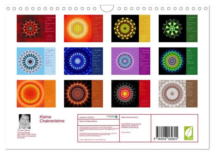 Produktbild: Kleine Chakrenlehre (Wandkalender 2026 DIN A4 quer), CALVENDO Monatskalender