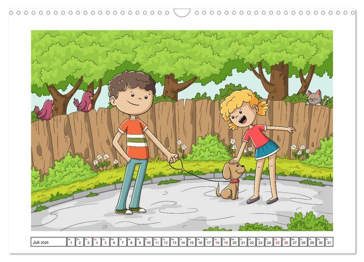 Produktbild: Der bunte Kinderkalender (Wandkalender 2026 DIN A3 quer), CALVENDO Monatskalender