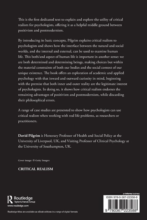 Produktbild: Critical Realism for Psychologists