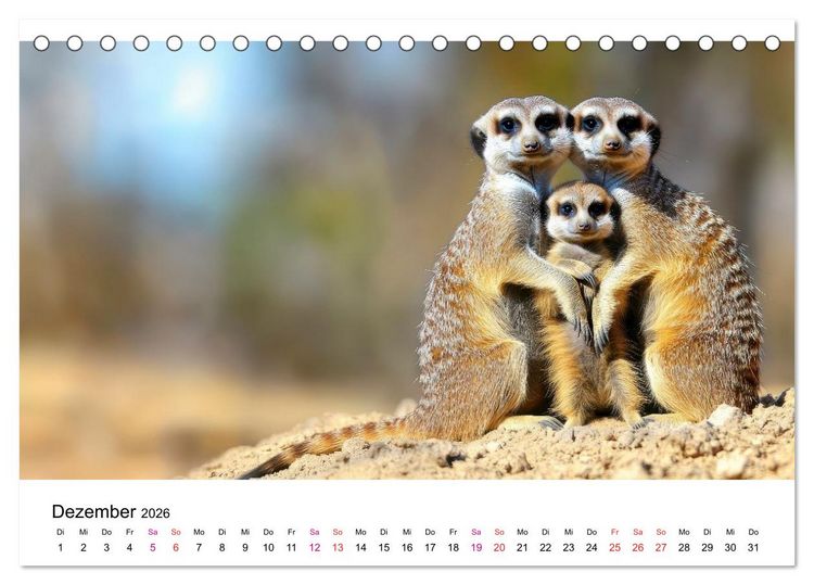 Produktbild: Erdm&auml;nnchen - klein, frech, neugierig (Tischkalender 2026 DIN A5 quer), CALVENDO Monatskalender