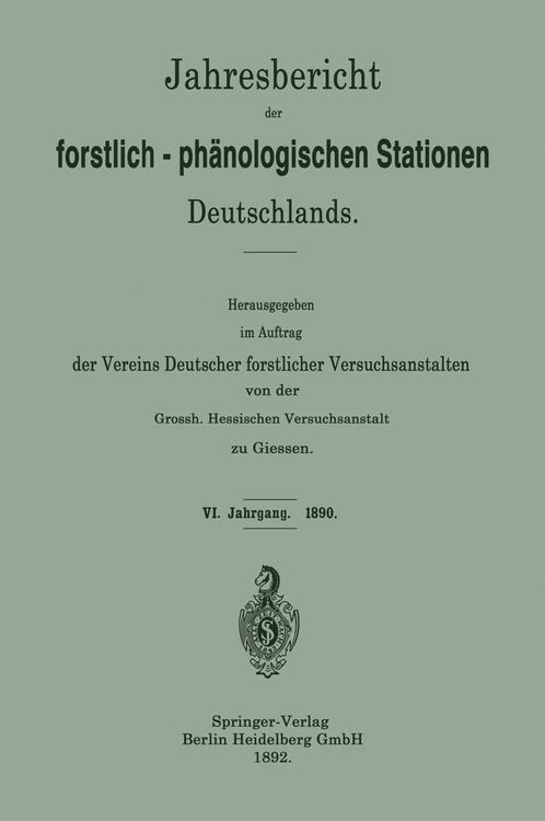 Produktbild: Jahresbericht der forstlich-ph&auml;nologischen Stationen Deutschlands