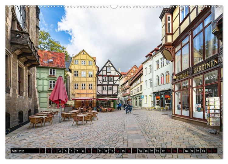 Produktbild: Fachwerkstadt Quedlinburg (Wandkalender 2026 DIN A2 quer), CALVENDO Monatskalender
