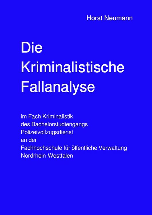 Produktbild: Die Kriminalistische Fallanalyse