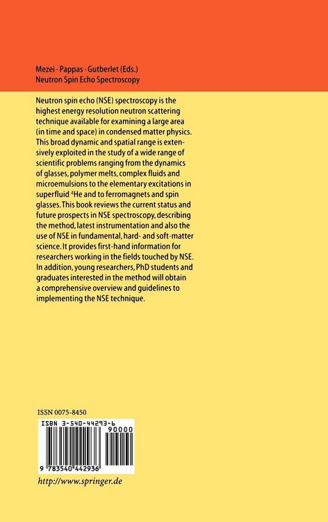 Produktbild: Neutron Spin Echo Spectroscopy
