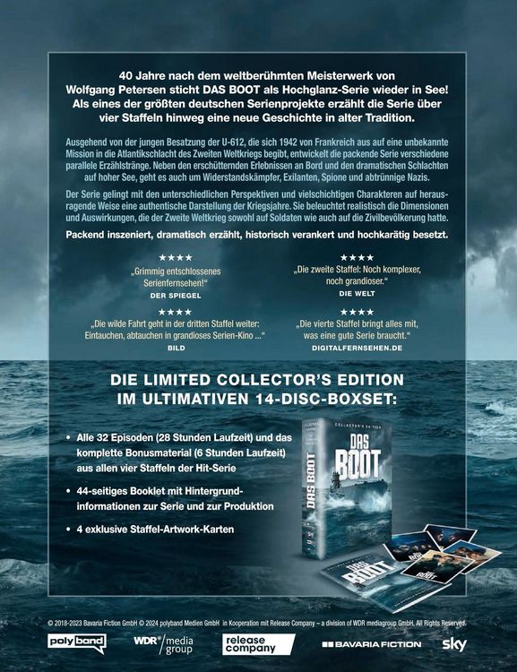 Produktbild: Das Boot - Collector's Edition: Die kompletten Staffeln 1-4 LTD. [14 DVDs]