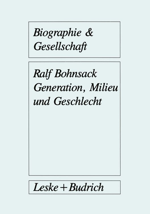 Produktbild: Generation, Milieu und Geschlecht