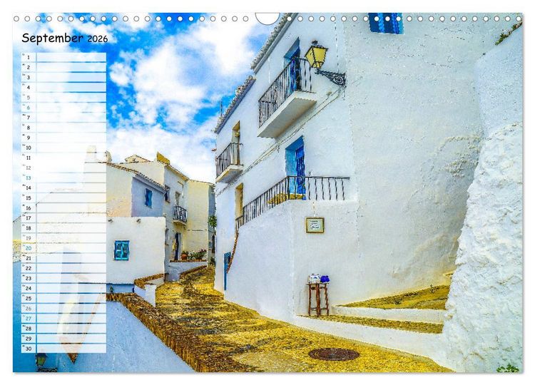 Produktbild: Die wei&szlig;en D&ouml;rfer Andalusiens (Wandkalender 2026 DIN A3 quer), CALVENDO Monatskalender