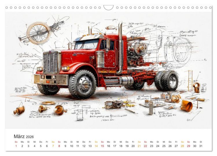 Produktbild: Trucks - Design Studien (Wandkalender 2026 DIN A3 quer), CALVENDO Monatskalender
