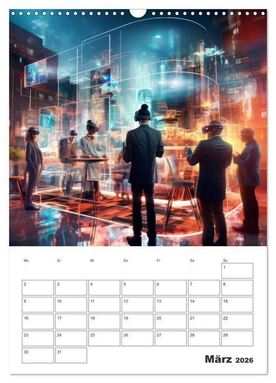 Produktbild: METAVERSE Cooler Terminplaner (Wandkalender 2026 DIN A3 hoch), CALVENDO Monatskalender