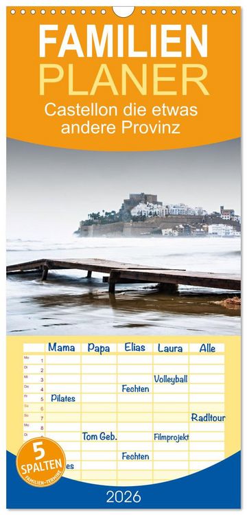 Produktbild: Familienplaner 2026 - Castellon die etwas andere Provinz mit 5 Spalten (Wandkalender, 21 x 45 cm) CALVENDO