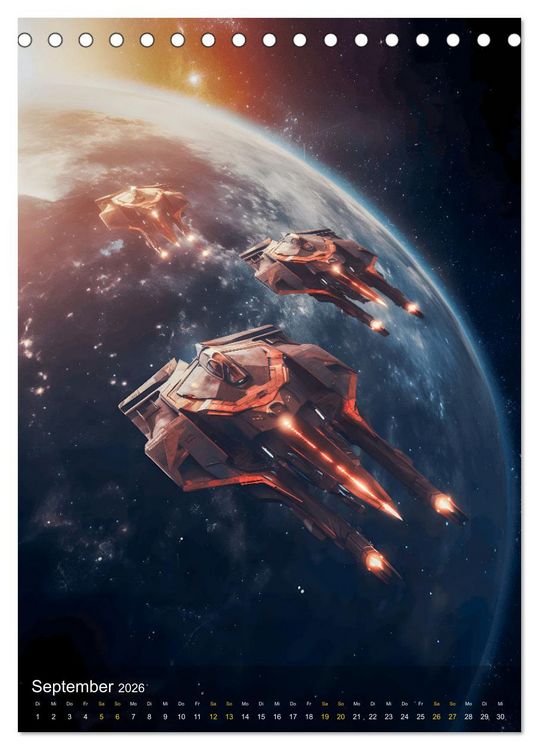 Produktbild: Endless Space - Zeitreisen in die unendlichen Weites des Weltraums (Tischkalender 2026 DIN A5 hoch), CALVENDO Monatskalender