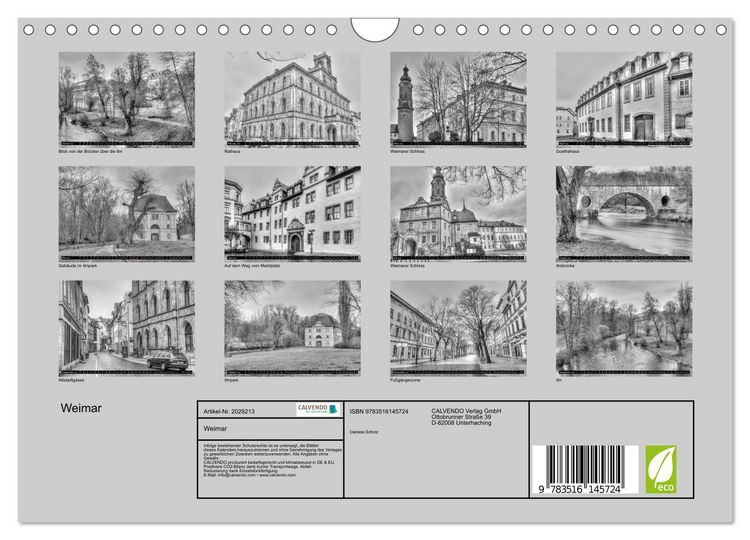 Produktbild: Weimar (Wandkalender 2026 DIN A4 quer), CALVENDO Monatskalender