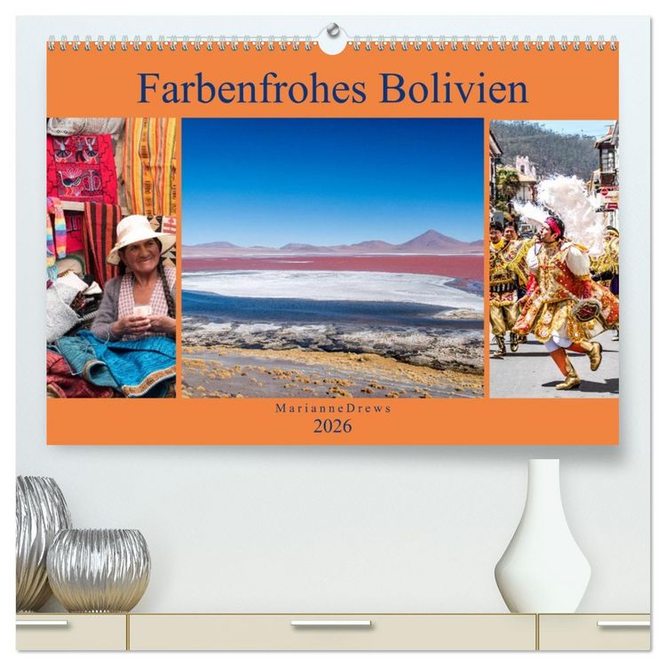 Produktbild: Farbenfrohes Bolivien (hochwertiger Premium Wandkalender 2026 DIN A2 quer), Kunstdruck in Hochglanz