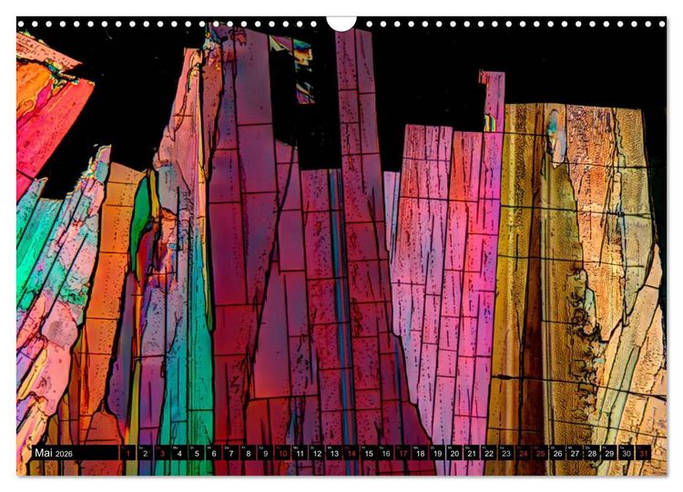 Produktbild: Surreale Farbwelten - Mikrokristalle (Wandkalender 2026 DIN A3 quer), CALVENDO Monatskalender
