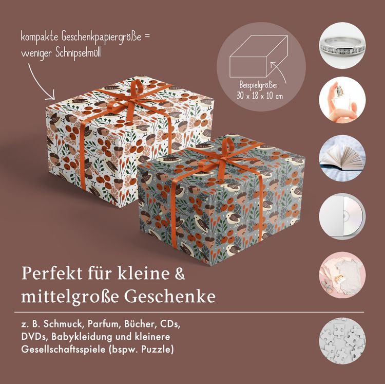 Produktbild: Geschenkpapier Set Weihnachten f&uuml;r Erwachsene: V&ouml;gel (retro, skandinavischer Stil, edel, grau, wei&szlig;)