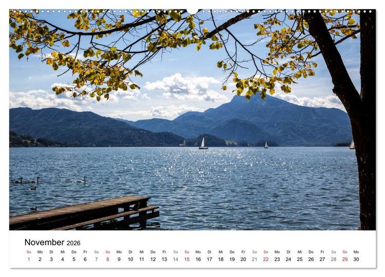 Produktbild: Salzkammergut - Die sch&ouml;nsten Seen Ober&ouml;sterreichs (hochwertiger Premium Wandkalender 2026 DIN A2 quer), Kunstdruck in Hochglanz
