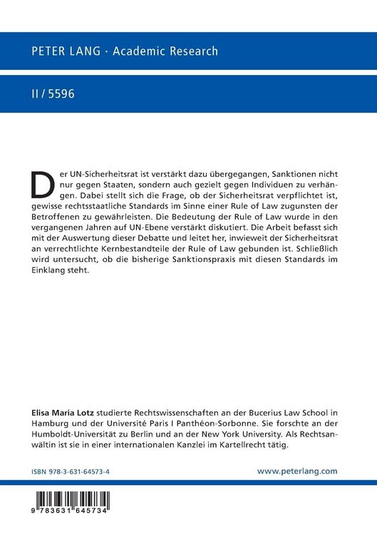 Produktbild: Individualsanktionen des UN-Sicherheitsrats vor dem Hintergrund der Rule of Law