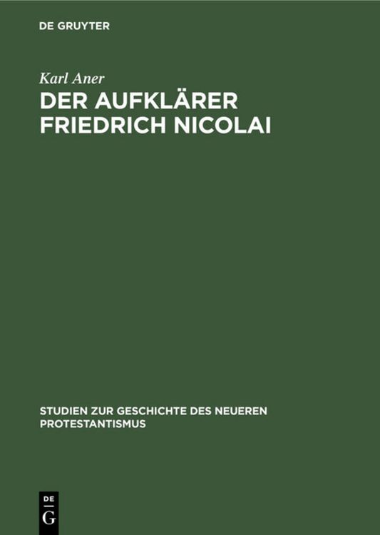 Produktbild: Der Aufkl&auml;rer Friedrich Nicolai