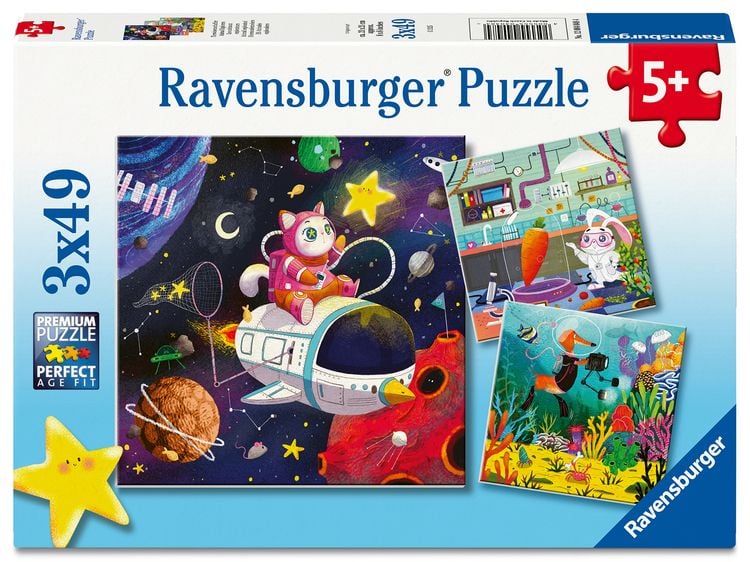 Produktbild: Kinderpuzzle 3x49 Teile - Tierwissenschaftler