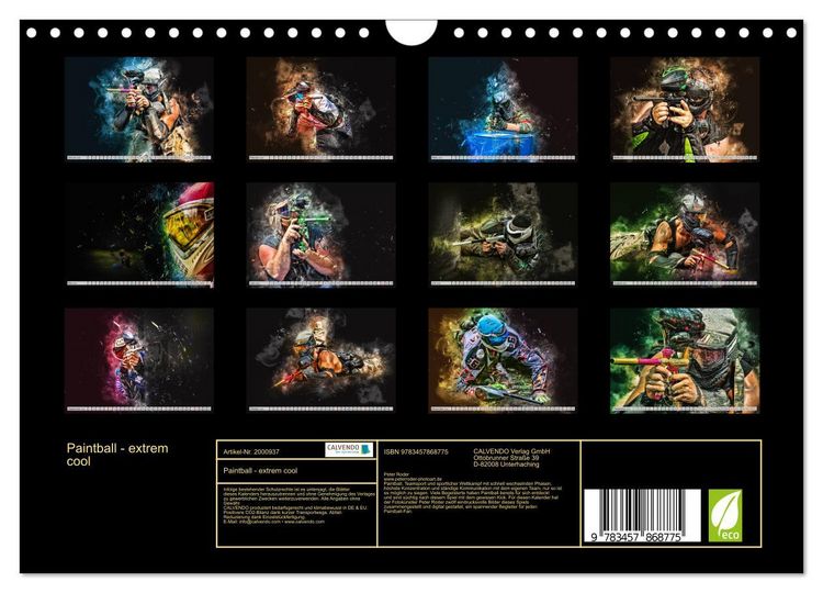 Produktbild: Paintball - extrem cool (Wandkalender 2026 DIN A4 quer), CALVENDO Monatskalender