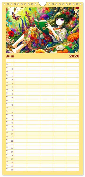 Produktbild: Familienplaner 2026 - Manga Momente - Mit KI entfachte Manga Magie mit 5 Spalten (Wandkalender, 21 x 45 cm) CALVENDO