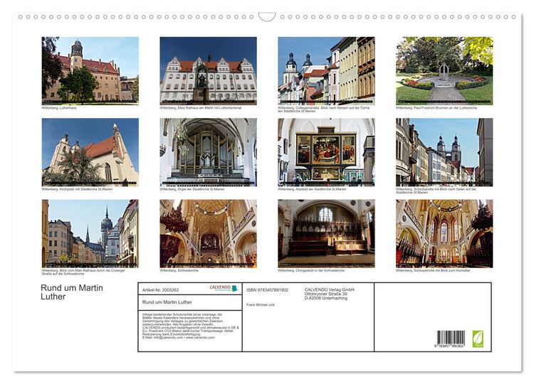 Produktbild: Rund um Martin Luther (Wandkalender 2026 DIN A2 quer), CALVENDO Monatskalender