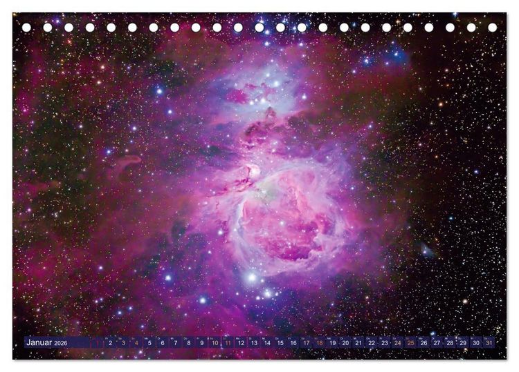 Produktbild: Galaxien, Sterne und Nebel: Leuchten aus dem All (Tischkalender 2026 DIN A5 quer), CALVENDO Monatskalender