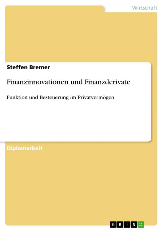 Produktbild: Finanzinnovationen und Finanzderivate