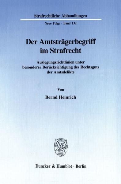 Produktbild: Der Amtstr&auml;gerbegriff im Strafrecht.