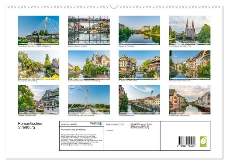Produktbild: Romantisches Stra&szlig;burg (hochwertiger Premium Wandkalender 2027 DIN A2 quer), Kunstdruck in Hochglanz