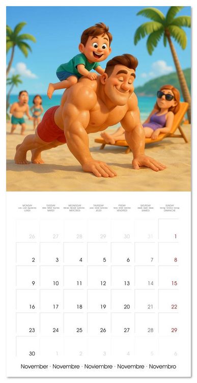 Produktbild: Bodybuilding with Family (Wall Calendar 2026 12 &times; 12 Inch) CALVENDO 12 Month Wall Calendar
