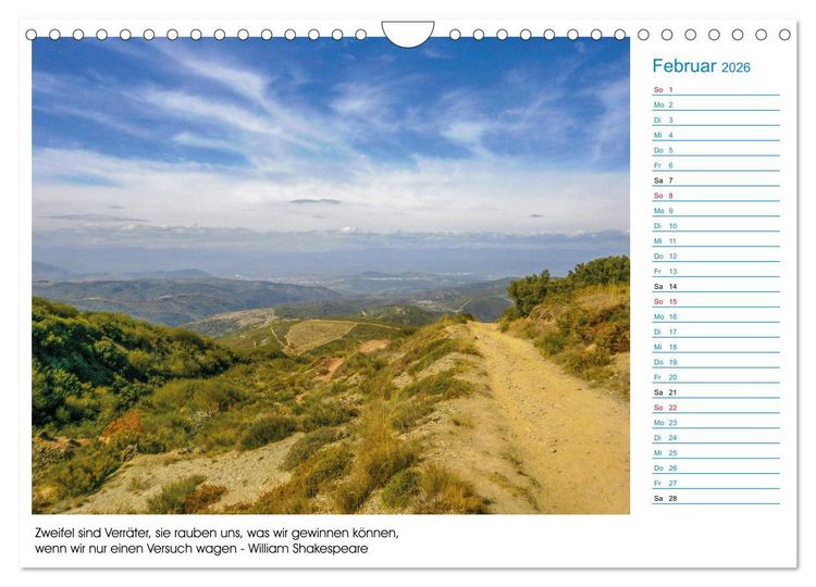 Produktbild: Mein Weg nach Santiago de Compostela mit Zitaten (Wandkalender 2026 DIN A4 quer), CALVENDO Monatskalender
