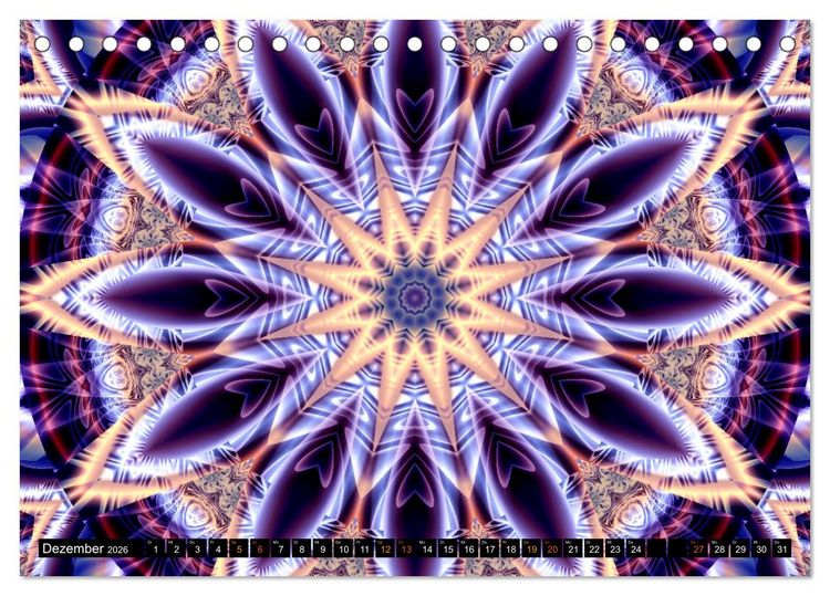 Produktbild: Energie - Mandalas, Spiritualit&auml;t durch die Farbe Lila (Tischkalender 2026 DIN A5 quer), CALVENDO Monatskalender