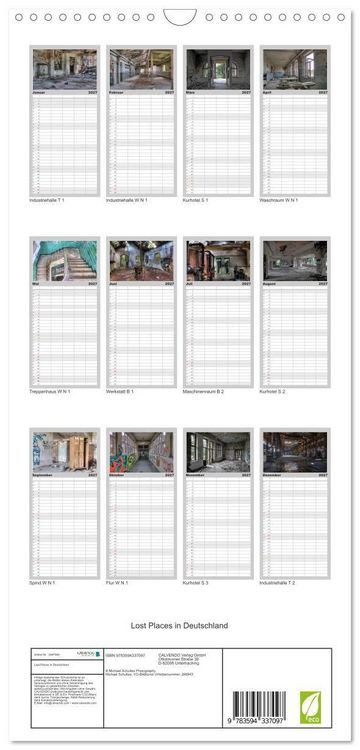 Produktbild: Familienplaner 2027 - Lost Places in Deutschland mit 5 Spalten (Wandkalender, 21 x 45 cm) CALVENDO