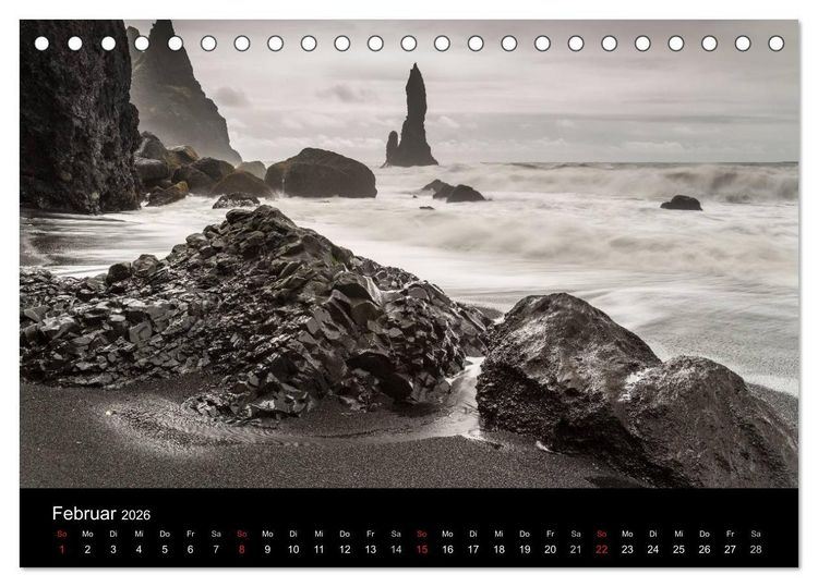 Produktbild: Islands Landschaften - Wasser, Eis und gr&uuml;nes Moos (Tischkalender 2026 DIN A5 quer), CALVENDO Monatskalender