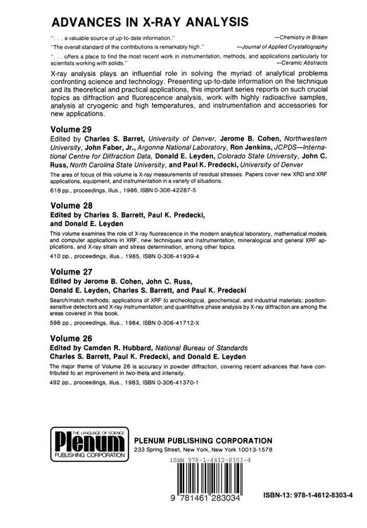 Produktbild: Advances in X-Ray Analysis