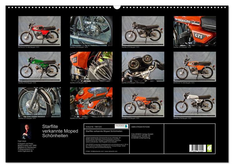 Produktbild: Starflite verkannte Moped Sch&ouml;nheiten (Wandkalender 2026 DIN A2 quer), CALVENDO Monatskalender