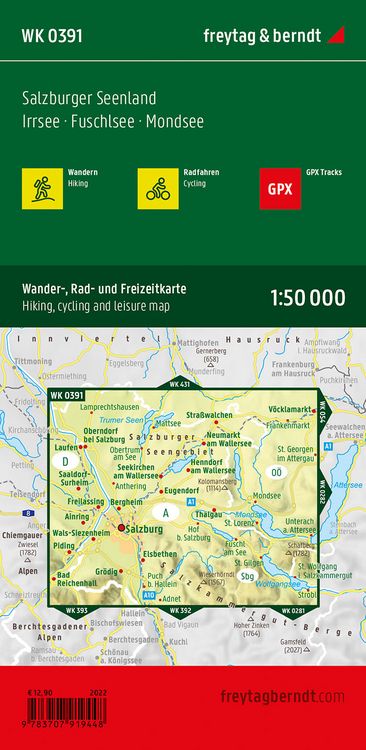 Produktbild: Freytag & berndt Wanderkarte WK 0391 Salzburger Seenland, Irrsee - Fuschlsee - Mondsee 1:50.000