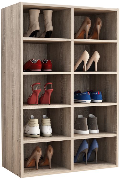 Produktbild: Holz Regal Schuhschrank Schuhregal Hinsol M