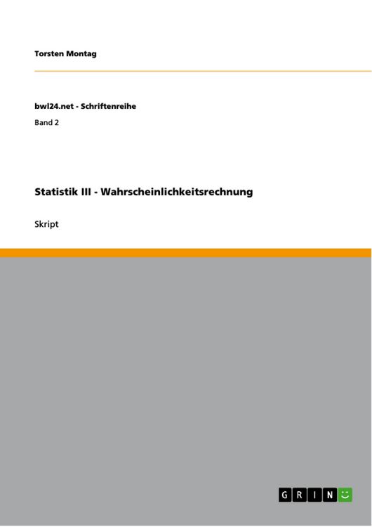 Produktbild: Statistik III - Wahrscheinlichkeitsrechnung