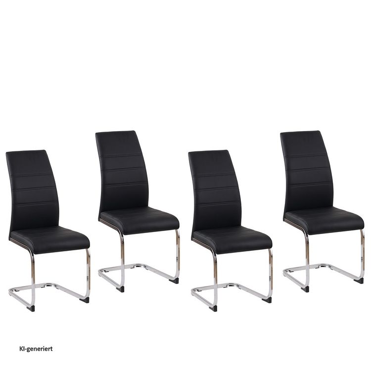 Produktbild: HTI-Living Esszimmerstuhl SallyC Kunstleder 4er-Set Schwarz