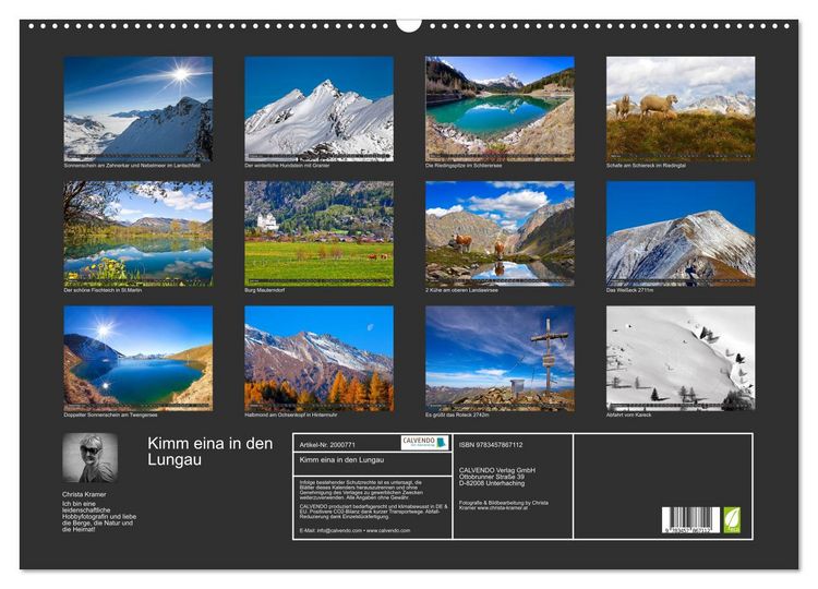 Produktbild: Kimm eina in den Lungau (Wandkalender 2026 DIN A2 quer), CALVENDO Monatskalender