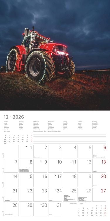 Produktbild: Traktoren 2026 - Broschürenkalender 30x30 cm (30x60 geöffnet) - Kalender mit Platz für Notizen - Tractors - Bildkalender - Wandplaner - Wandkalender