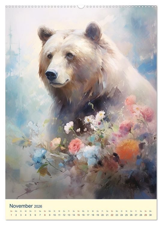 Produktbild: B&auml;ren. Duftige Aquarelle von Meister Petz (Wandkalender 2026 DIN A2 hoch), CALVENDO Monatskalender