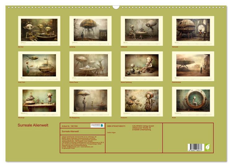 Produktbild: Surreale Alienwelt (Wandkalender 2026 DIN A2 quer), CALVENDO Monatskalender