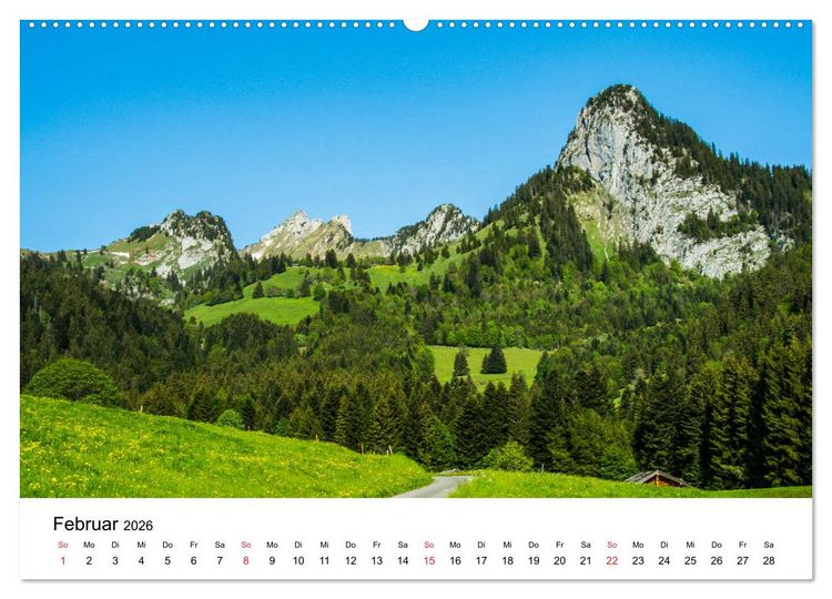 Produktbild: Gesichter der Schweiz - Walliser Weiden (hochwertiger Premium Wandkalender 2026 DIN A2 quer), Kunstdruck in Hochglanz