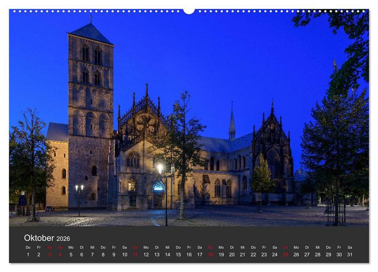 Produktbild: M&uuml;nster mit Licht (Wandkalender 2026 DIN A2 quer), CALVENDO Monatskalender