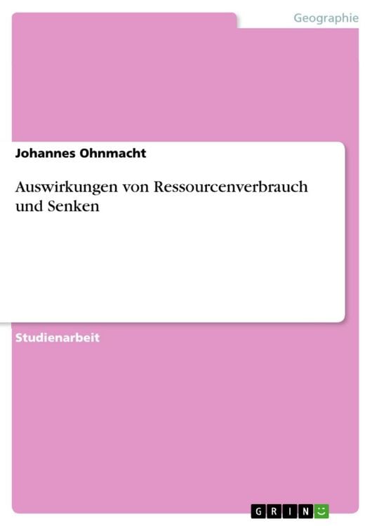 Produktbild: Auswirkungen von Ressourcenverbrauch und Senken