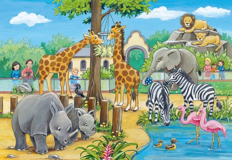 Produktbild: Puzzle Ravensburger Willkommen im Zoo 2 X 24 Teile