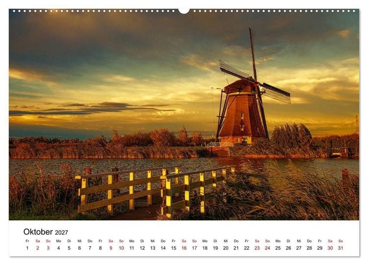 Produktbild: M&auml;rchenhafte Windm&uuml;hlen (Wandkalender 2027 DIN A2 quer), CALVENDO Monatskalender